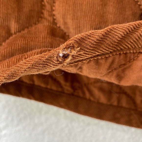 Madewell Curvy Corduroy Quilted Brown Mini A Line Cotton Skirt Size 10 - Picture 4 of 7